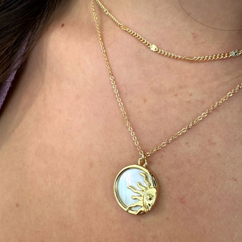 Sun Mother of Pearl Necklace