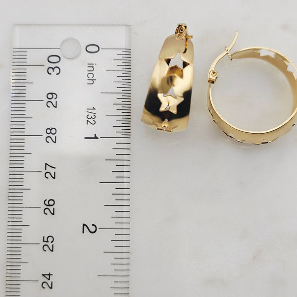 Gold Star & Moon Hoop Earrings