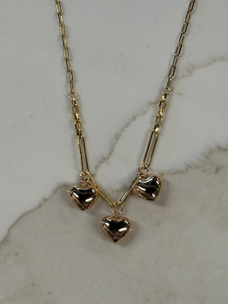 Paperclip Bubble Heart Necklace