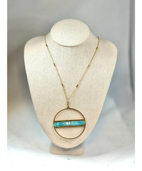 Heishi Hoop Necklace - Apatite