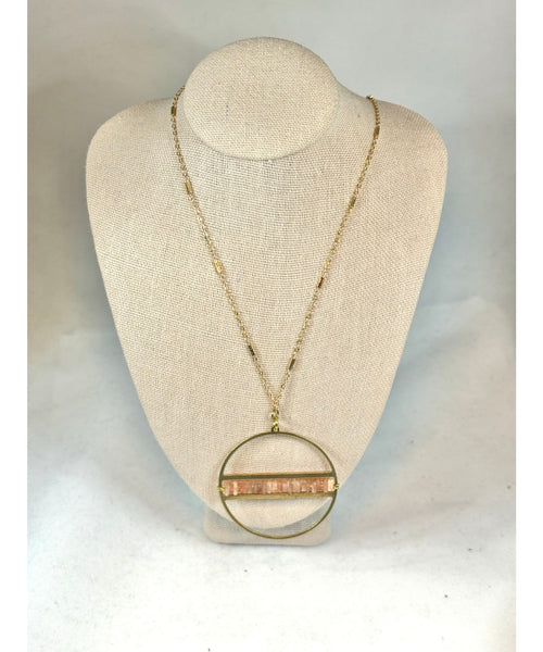 Heishi Hoop Necklace - Sunstone