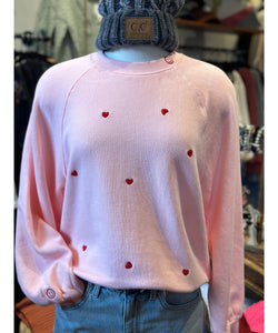Adore Embroidered Heart Crew Neck