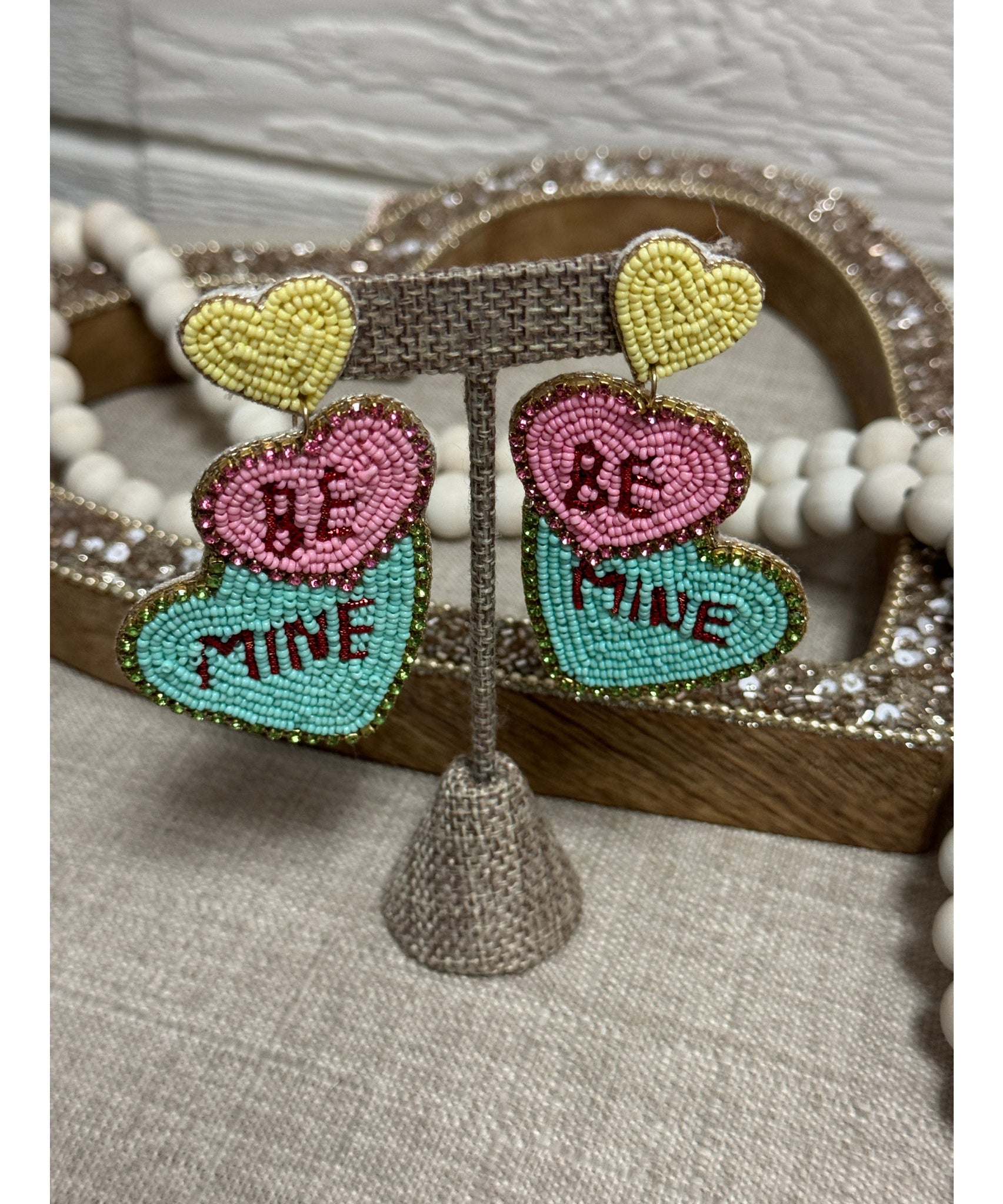 Be Mine Heart Candy Earrings - Mint