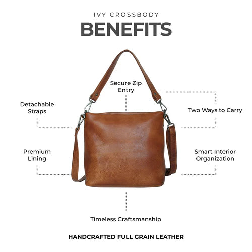 Ivan Leather Crossbody Bag - Camel
