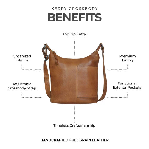 Kari Leather Crossbody - Black