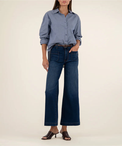 Meg Wide Leg Patch Pocket Denim
