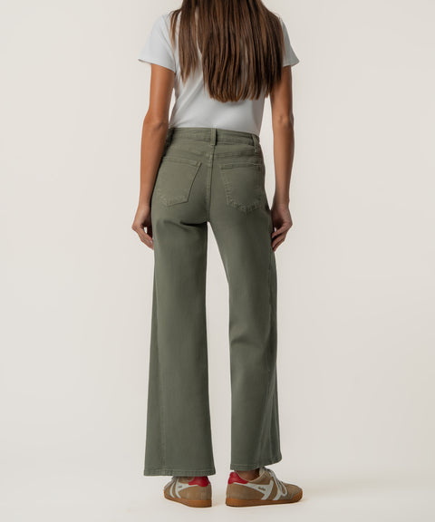 Meg Wide Leg Side Panel Denim - Juniper