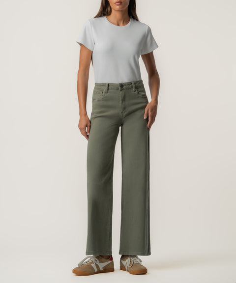 Meg Wide Leg Side Panel Denim - Juniper