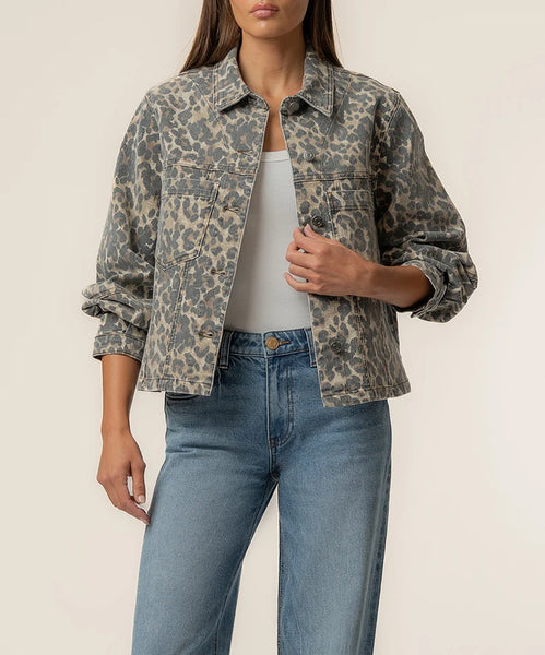 Bayley Leopard Denim Jacket