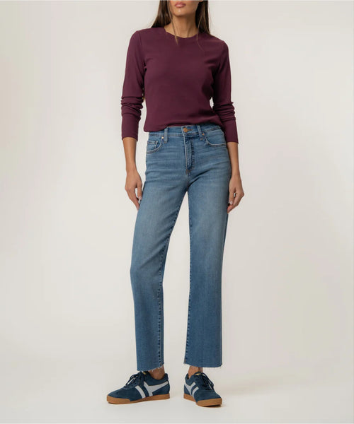 Avery Easy Straight Leg Raw Hem Denim