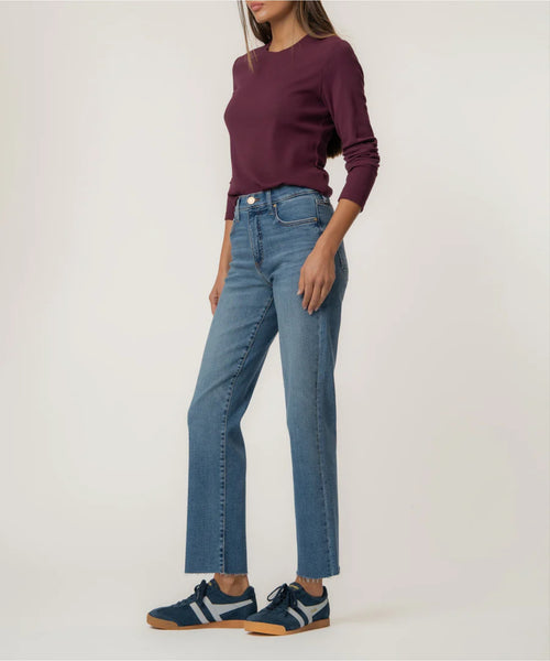 Avery Easy Straight Leg Raw Hem Denim