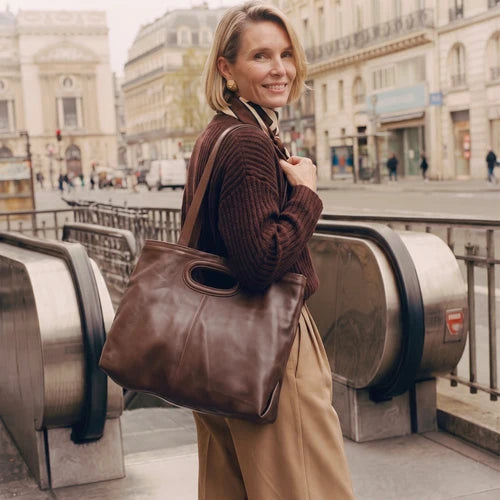 Orion Milled Leather Tote Bag