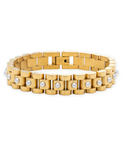 Pearly Gold Rolly Bracelet