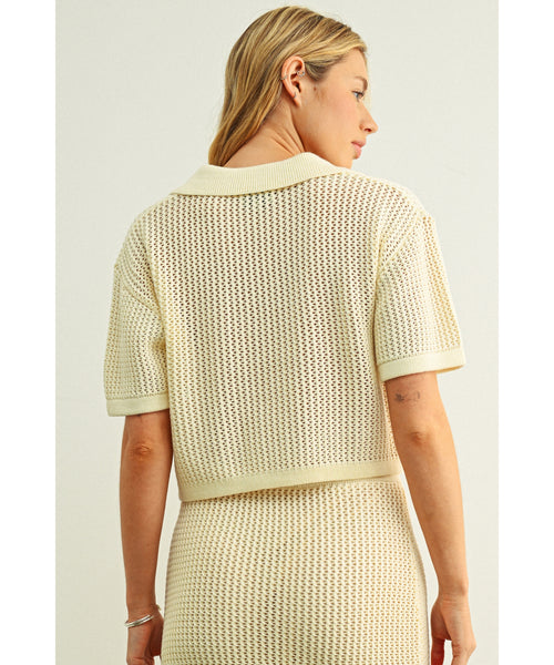 Lesle Crochet Knit Top