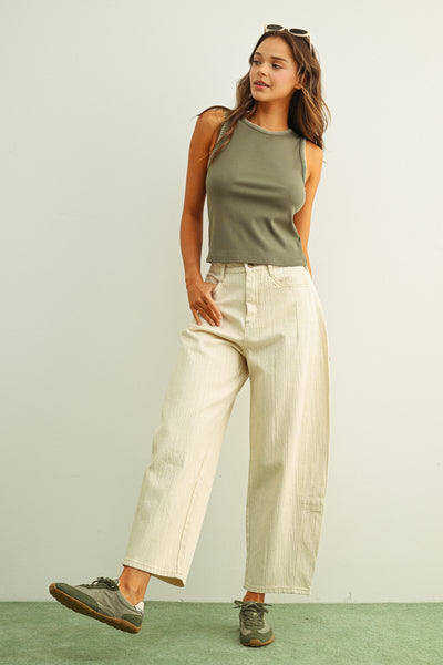 Bea Ribbed Knit Stitch Detail Tank