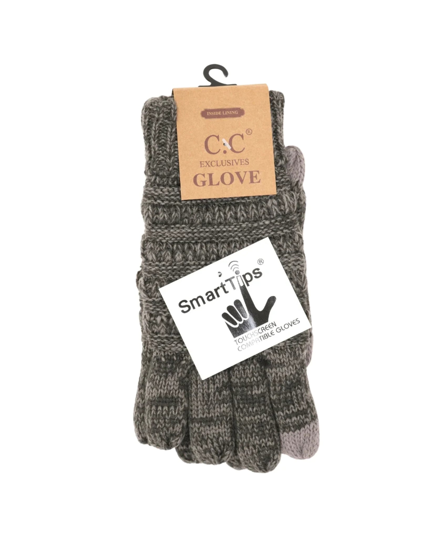Lined Multi Colored Gloves - Grey