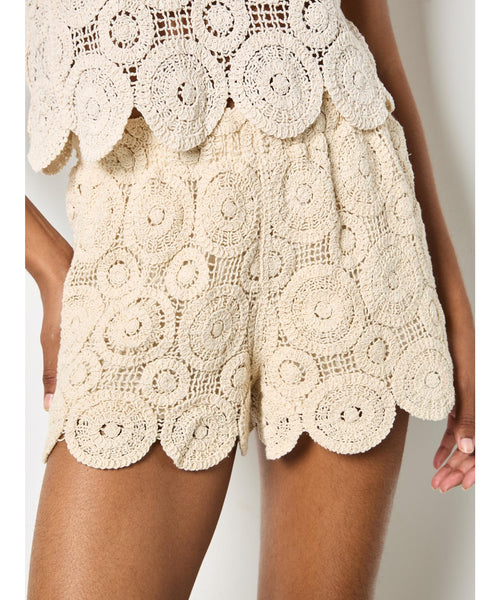 Indigio Crochet Scallop Hem Shorts