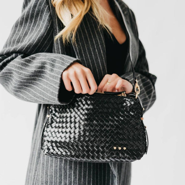 Harper Hobo Woven Shoulder Bag - Brown