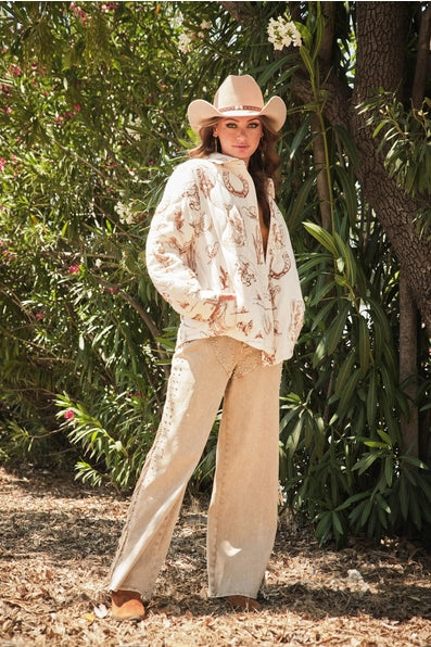 Take the Reins Cowgirl Quilted Shacket