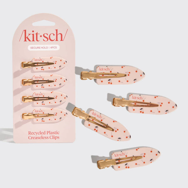 Cherry Creaseless Clips 4pc Set- Cherry Print