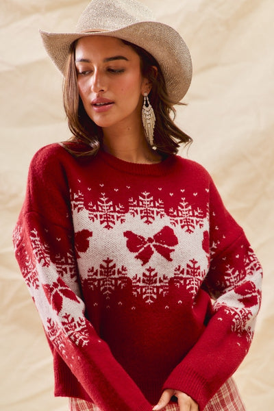 BowFlake Holiday Sweater