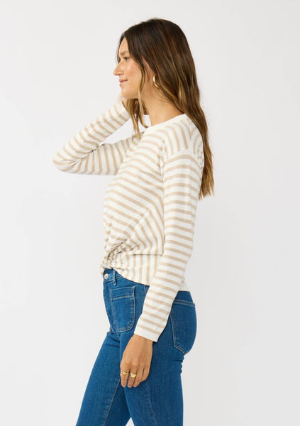 Kyle Stripe Front Knot Pullover Sweater