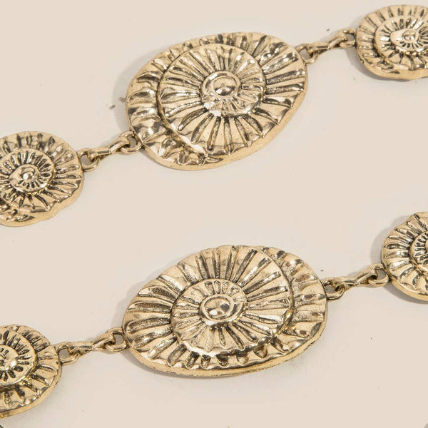 Seashell Disc Chain Belt - Gold