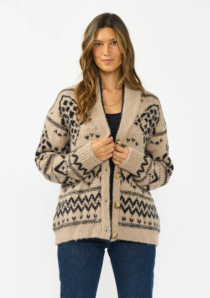 Kaya Tribal Button Front Sweater Cardigan