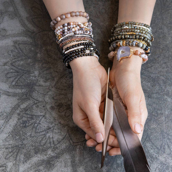 Stone Wrap Bracelet/Necklace: Mexican Onyx - Stone of Confidence