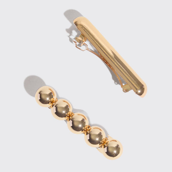 Gold Metal Barrettes