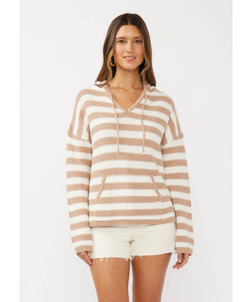 Asher Striped Drop Shoulder Pullover Hoodie