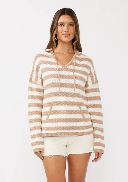 Asher Striped Drop Shoulder Pullover Hoodie
