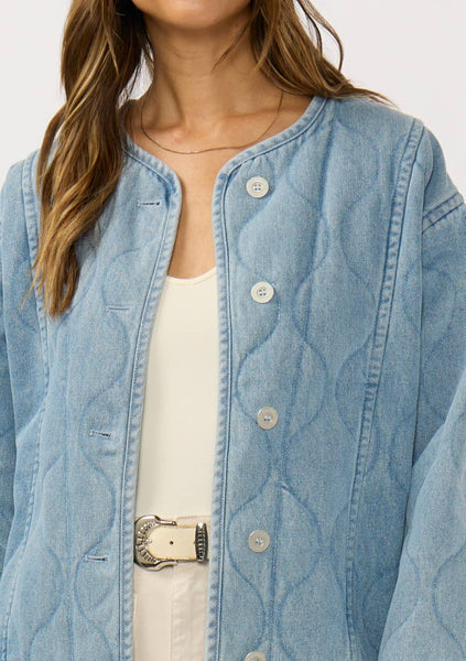 Donni Quilted Denim Jacket With Pockets