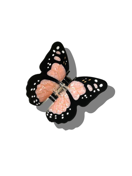 Hand-painted Monarch Butterfly Claw Hair Clip - Pink