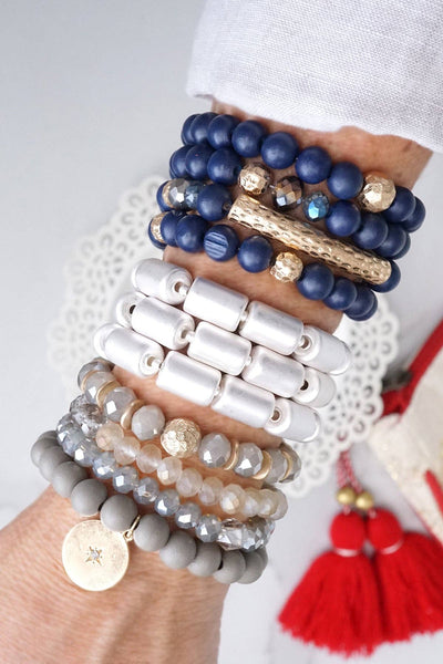 Moonlit Beaded Bracelet Stack