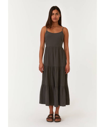 Freya Scoop Neck Tiered Midi Dress