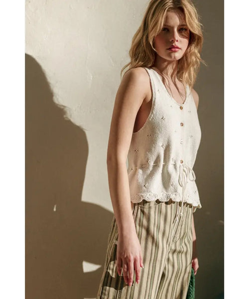 Rosa Scallop Hem Knit Top