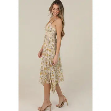 Alora Vintage Floral Midi Dress