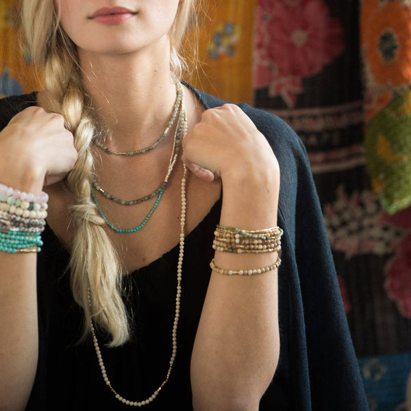 Stone Wrap Bracelet/Necklace: African Turquoise - Stone of Transformation