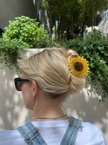 Hand-painted Sunflower Claw Hair Clip