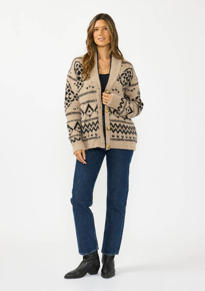 Kaya Tribal Button Front Sweater Cardigan