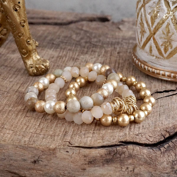 Desert Mirage Boho Beaded Bracelet Stack