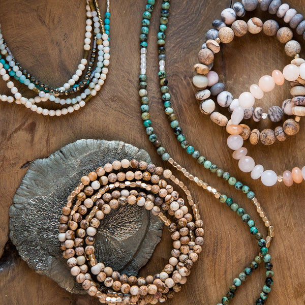 Stone Wrap Bracelet/Necklace: African Turquoise - Stone of Transformation