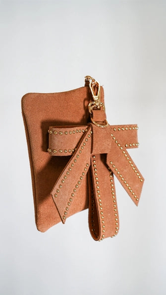 Ace High Suede Wristlet & Hang Off Set of 3: Camel
