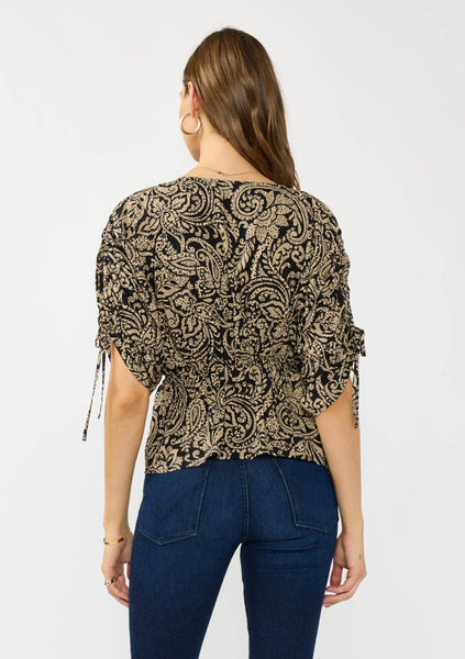 Maisie Ruched Sleeve Peplum Top