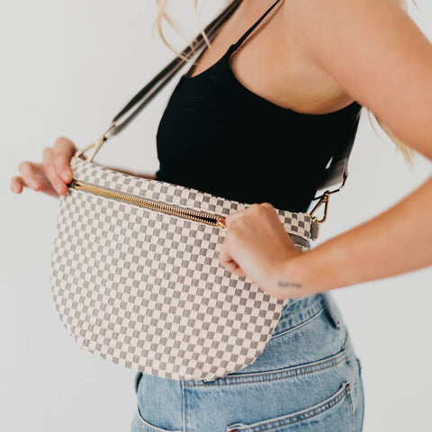 Westlyn Woven Bum Bag - Checkered Gray