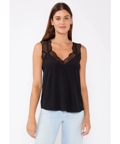 Lucy Scallop Lace Trim V Neck Tank