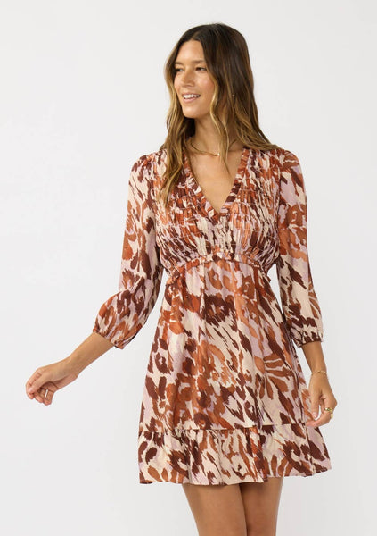 Aria Smocked Waist Ruffle Mini Dress
