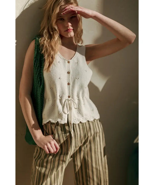 Rosa Scallop Hem Knit Top