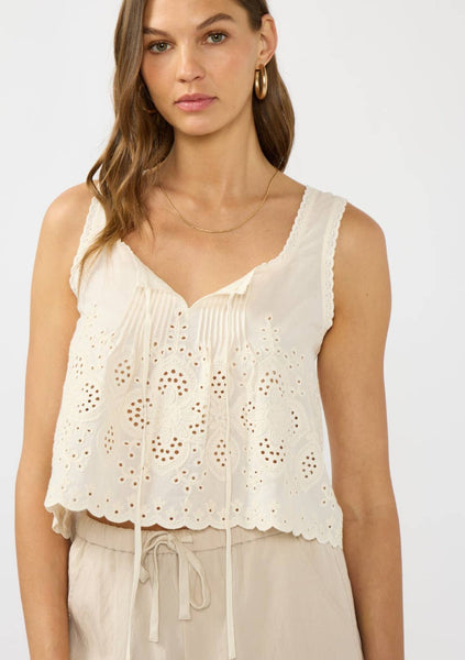 Poppy Eyelet Embroidery Tank Top